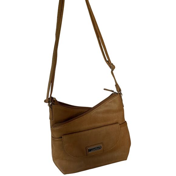 Multi Sac crossbody leather tripple compartment crossover adjustable straps - Picture 1 of 9